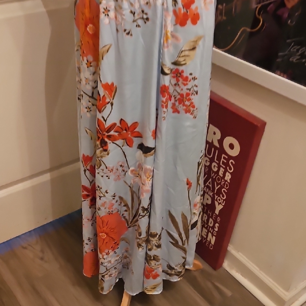 Lulu's Light Blue Floral Maxi Dress - Picture 7 of 9